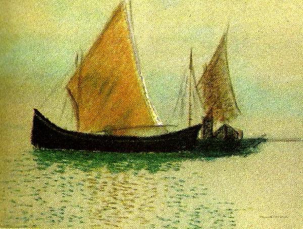 Odilon Redon segelbatar i venedig Spain oil painting art